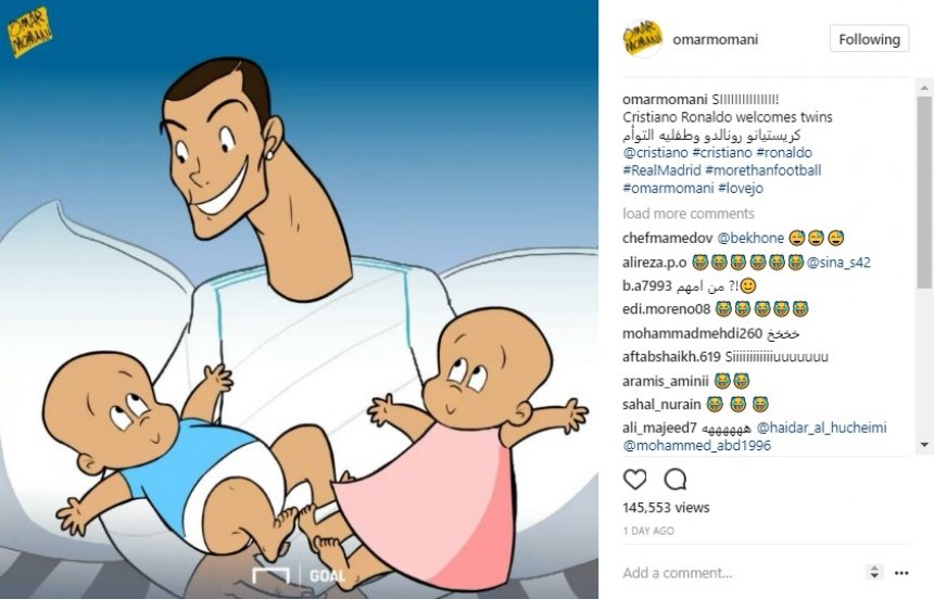 Karikaturisti Omar Momani “merret” me binjakët e Ronaldos