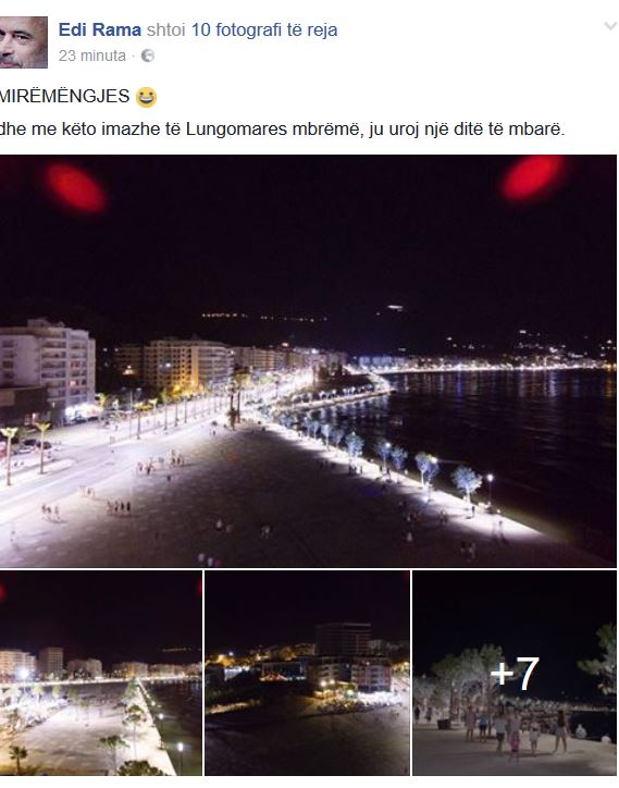 FOTOT/ Rama e nis ditën me disa foto natën të Lungomares në Vlorë
