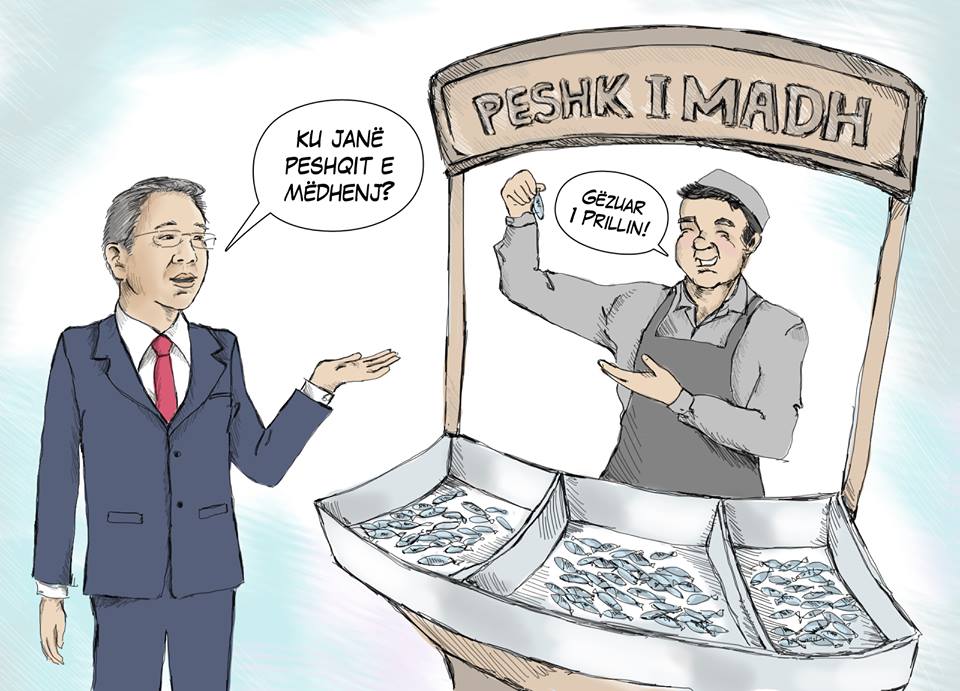 FOTO/ Donald Lu gjen “peshqit e mëdhenj”? E gënjyen për 1 Prillin…