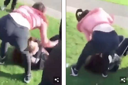 VIDEO/ Kur rrihen vajzat, shkulje flokësh dhe shkelma kokës