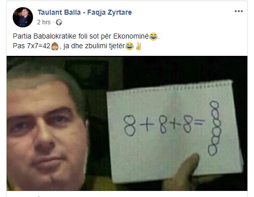 Ironia e Ballës: Pas 7 x 7= 42, partia Babalokratike foli sot për ekonominë