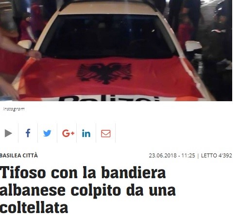 Shqiptari festonte fitoren e Zvicrës, theret me thikë, i grisin edhe flamurin kuq e zi