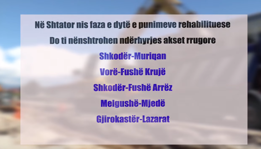 Kryeministri Rama publikon 5 rrugët e reja ku do të punohet në shtator