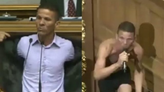 VIDEO/ Deputeti zhvishet në parlament, proteston kundër presidentit