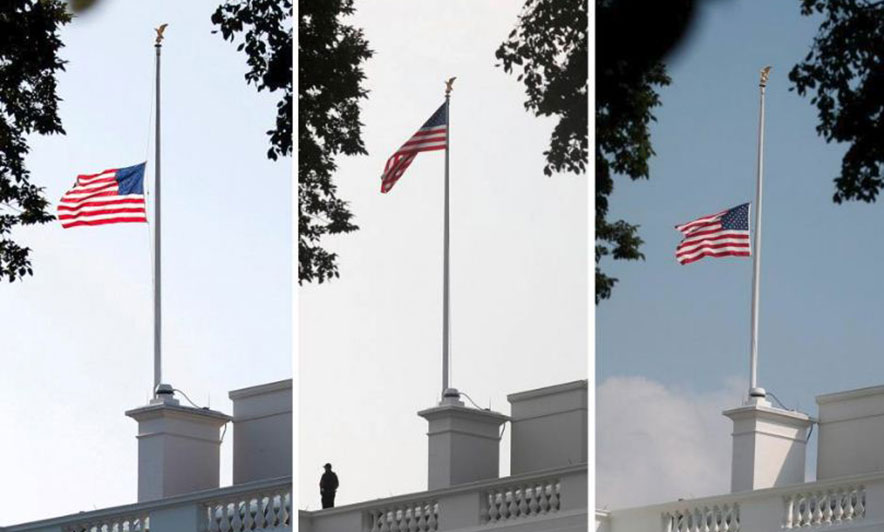 Vdekja e McCain/ Shtëpia e Bardhë konfuze, e ul, e ngre dhe e ul sërish flamurin amerikan