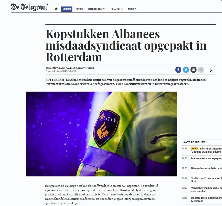 Arrestimet, banda “Bajri” bën bujë dhe në mediat holandeze