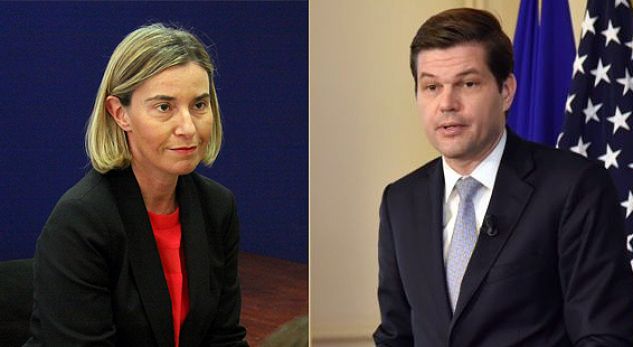 Mogherini dhe Mitchelll në Shkup në mbështetje të referendumit