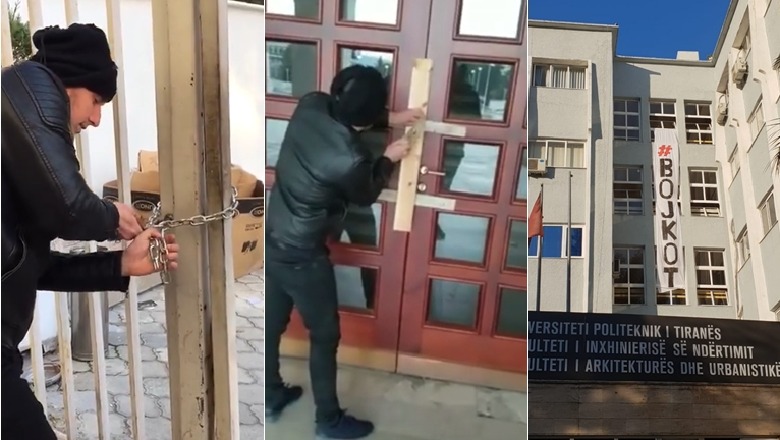 Mbyllën me zinxhirë fakultetet, policia shoqëron dy studentë