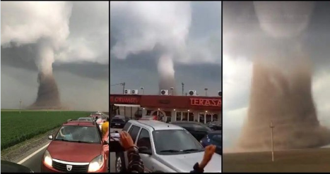 VIDEO/ Tornadoja e fuqishme përmbys autobusin me 39 pasagjerë në Rumani, 12 të plagosur
