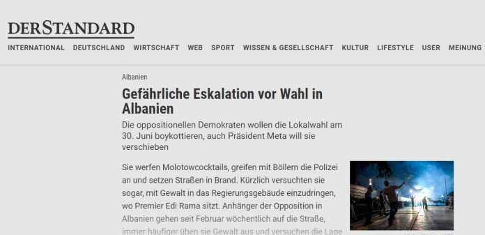 “Der Standard”: Opozita shqiptare po e përshkallëzon dhunën