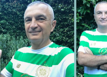 VIDEO/ Pas debatit politik, Ilir Meta vesh fanellën e Celtic dhe i uron vetëm fitore ekipit të Skocisë