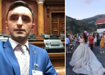 VIDEO+FOTO/ Dasëm në shtëpinë e deputetit, lekët mblidhen me fshesë