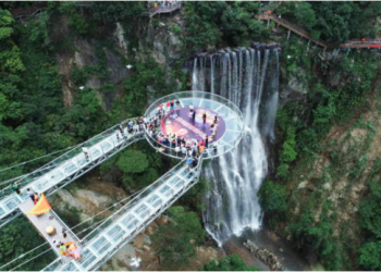VIDEO/ Pamje mahnitëse të urës prej qelqi në Kinë