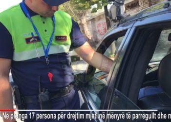 Pranga 17 shoferëve në Tiranë, pezullohen 117 leje drejtimi