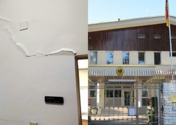 Plasariten muret e Ambasadës Gjermane prej tërmeteve, publikohet fotoja