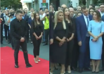 FOTO/ Fejohet Azem Hajdari, shfaqet çift në ceremoninë përkujtimore për të atin