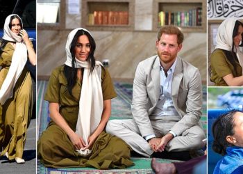 FOTO/ Meghan Markle mbulohet me shami, princi heq këpucët gjatë vizitës në xhami në turin e tyre në Afrikën e Jugut