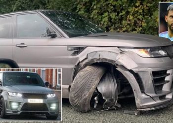 FOTO/ Ylli i Manchester Cityt aksidentohet me “Range Rover” 150 mijë paund, largohet dhe e lë makinën në mes të rrugës