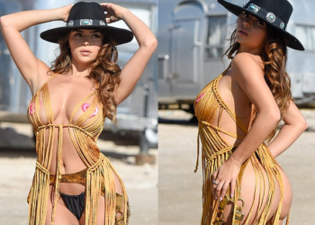 FOTO/ Beqarja Demi Rose i vë flakën Las Vegasit, një kaubojse seksi