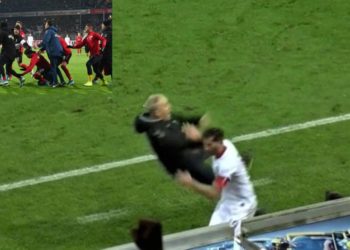 VIDEO/Kaos në Bundesliga, hedh përtokë trajnerin kundërshtar