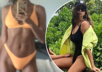 FOTO/ Irina Shayk “lë pa fjalë” ndjekësit e veshur me bikini të vogla