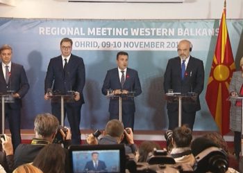 LIVE/ Samiti i Ohrit, Rama, Zaev dhe Vuçiç dalin në konferencë për mediat