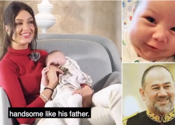 FOTO/ Mbretëresha ruse e bukurisë zbulon fytyrën e “princit”, insiston se mbreti Malajzisë është babai i tij biologjik