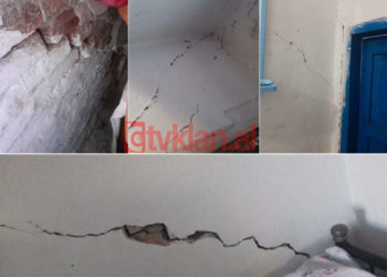 Tërmeti shkatërron një shtëpi të vjetër në Burrel, por 8 banorët ende jetojnë brenda saj