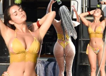 FOTO/ Me bikini të verdha dhe me forma bombastike, Demi Rose tërheq vëmendjen e të gjithëve në Tajlandë