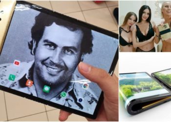 FOTO/ Vëllai i Eskobarit sfidon Samsung, Apple e Motorola, nxjerr bukuroshet për të reklamuar celularin që paloset