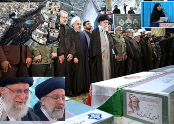 VIDEO+FOTO/ Udhëheqësi suprem i Iranit Ali Khamenei qan para arkivolit të gjeneralit, mijëra persona në funeralin e Soleimanit në Teheran