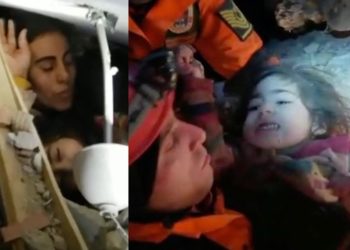 FOTO/ Pas 24 orësh nën rrënoja ekipet e kërkimit shpëtojnë 2-vjeçaren dhe nënën e saj