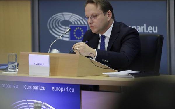 epa07994870 European Commissioner-designate in charge of neighborhood and enlargement policy, Oliver Varhelyi from Hungary during his hearing before the European Parliament in Brussels, Belgium, 14 November 2019.  EPA/OLIVIER HOSLET