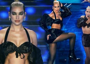 VIDEO+FOTO/ Pas Alketës, Dua Lipa ‘elektrizoi’ skenën e festivalit të “Sanremo” në Itali