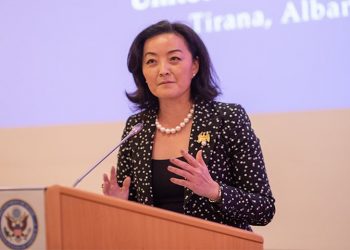 “E izoluar” nga koronavirus, ambasadorja e SHBA gjen kohë të vendosë librat e pikturat në shtëpinë e re (Foto)