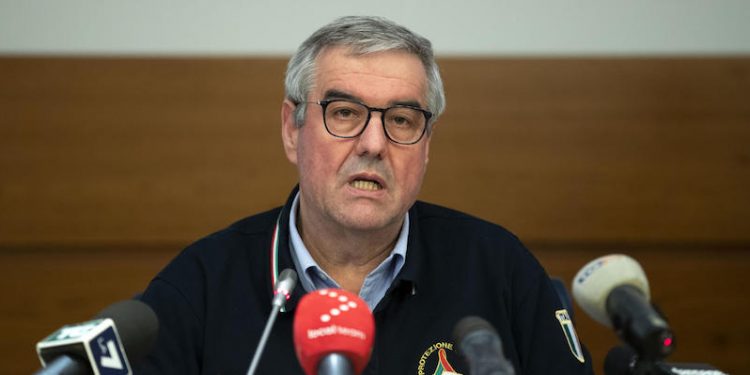 Il capo della protezione civile Angelo Borrelli in conferenza stampa, Roma, 7 marzo 2020. ANSA/MASSIMO PERCOSSI