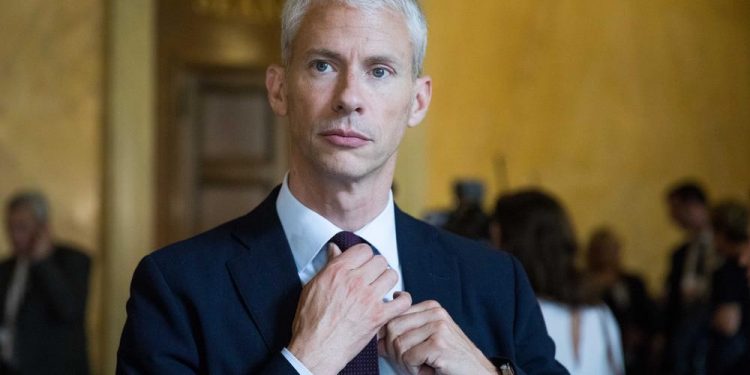 Christophe Morin / IP3 . Paris, France le 27 juin 2017. Rentree parlementaire a l' Assemblee Nationale. En presence de Franck Riester (MaxPPP TagID: maxnewsfrthree904518.jpg) [Photo via MaxPPP]