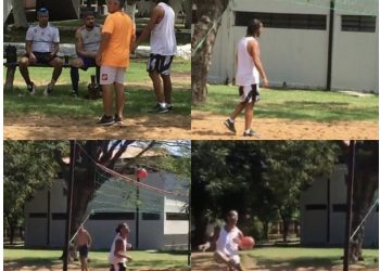VIDEO/ Ronaldinjo argëtohet dhe dhuron spektakël për të burgosurit e tjerë, tregon klasin edhe në volejboll