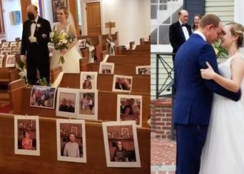 Nuk hoqën dorë nga martesa; Dasma e veçantë që në vend të familjarëve në Kishë, kishte fotot e të ftuarve