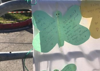 Mjekët i shëruan gjyshin nga Covid-19, vogëlushja u lë mesazhin prekës mjekëve te hyrja e Infektivit (Foto)