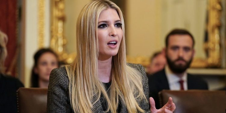 Ivanka Trump, left, the daughter and assistant to President Donald Trump, gestures while speaking during a news conference to discuss Build Act implementation at the Capitol in Washington, Wednesday, Nov. 14, 2018. (AP Photo/Pablo Martinez Monsivais)