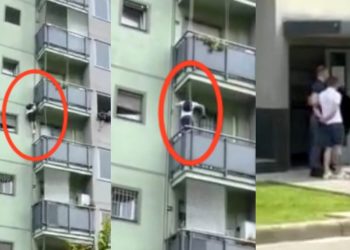 Hajduti shqiptar që grabiti bizhuteri filmohet “live” duke u ngjitur nëpër një pallat në Milano