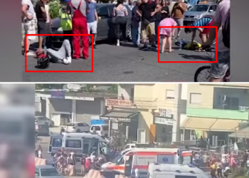 VIDEO/ Aksident i rëndë tek “Astiri”, dy të plagosurit të shtrirë në rrugë rënkojnë nga dhimbjet
