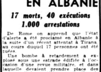 Ja si u përcoll nga L’Aurore (1951) atentati i Ambasadës Sovjetike në Shqipëri: 17 të vdekur, 40 ekzekutime, 1.000 arrestime