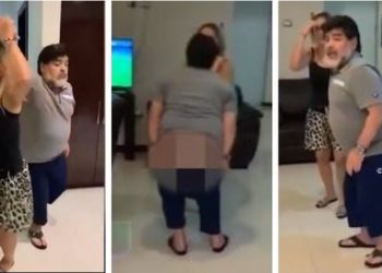 Maradona shqetëson fansat, ul pantallonat dhe kërcen, por nuk flet dot (VIDEO)
