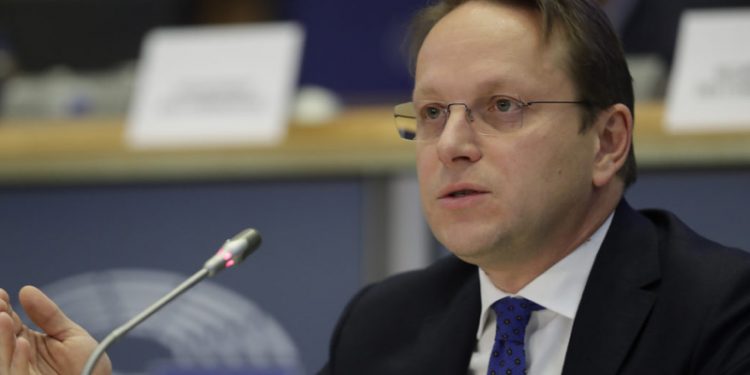 epa07994871 European Commissioner-designate in charge of neighborhood and enlargement policy, Oliver Varhelyi from Hungary during his hearing before the European Parliament in Brussels, Belgium, 14 November 2019.  EPA-EFE/OLIVIER HOSLET