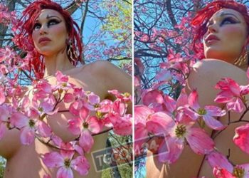 Bella Hadid në versionin ‘Nëna Natyrë’, super seksi dhe topless mes luleve
