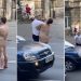 FOTO/ Doli nudo para makinave dhe bllokoi qarkullimin, shoferi “tërbohet” dhe e godet me grusht burrin