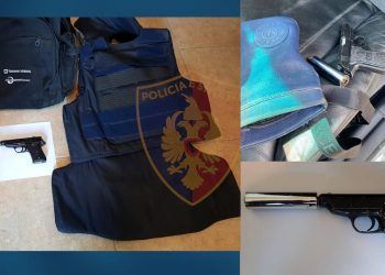 Pistoletë, jelek antiplumb dhe drogë të fshehura në makinë, arrestohen tre të rinj në Durrës