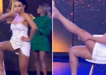 VIDEO / “Incident” në emision, moderatorja shqiptare shfaqet pa të brendshme (?!)